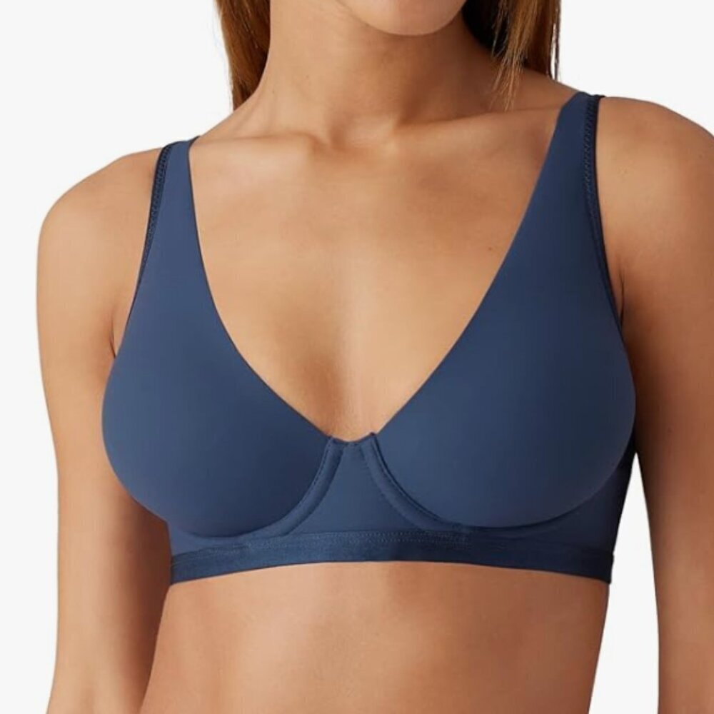 NWT b.tempt'd Women's Nearly Nothing Plunge Underwire Bra, crown blue, 36B